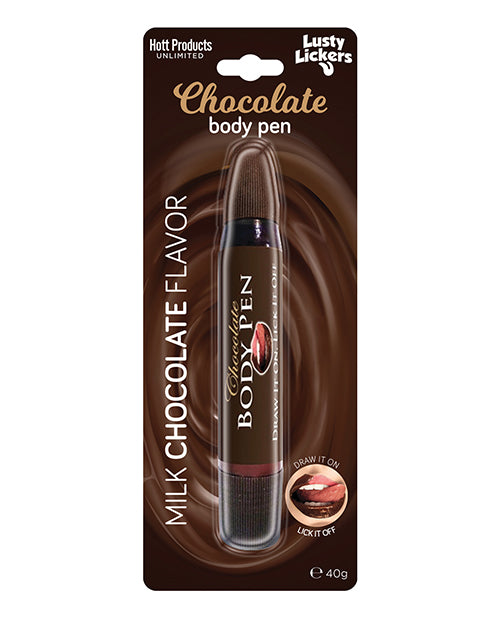 Hott Products Body Toppings & Edibles Milk Chocolate Body Pen with Edible Formula for Playful Couples Fun