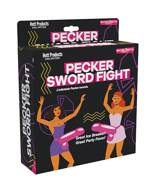 Hott Products Bachelorette Party Game Inflatable Pecker Sword Set with Adjustable Strap-Ons for Adult Party Fun