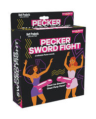 Hott Products Bachelorette Party Game Inflatable Pecker Sword Set with Adjustable Strap-Ons for Adult Party Fun