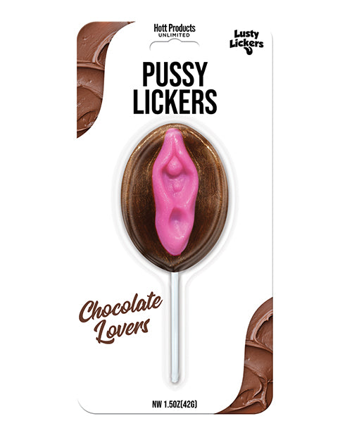 Hott Products Pussy Pop chocolate flavored novelty lollipop with playful design for bachelorette party fun
