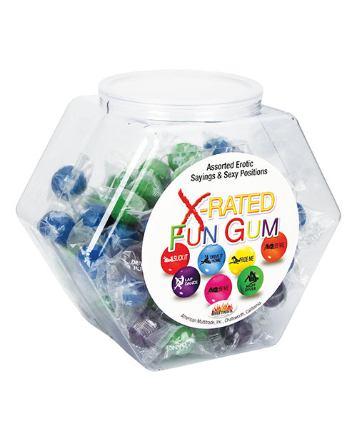X-Rated Fun Gum Bachelorette Party Novelty Gum with Cheeky Sayings and Display Bowl for Party Favors