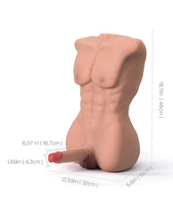 Flexible Dildo Attached to Atlas Male Sex Doll Torso