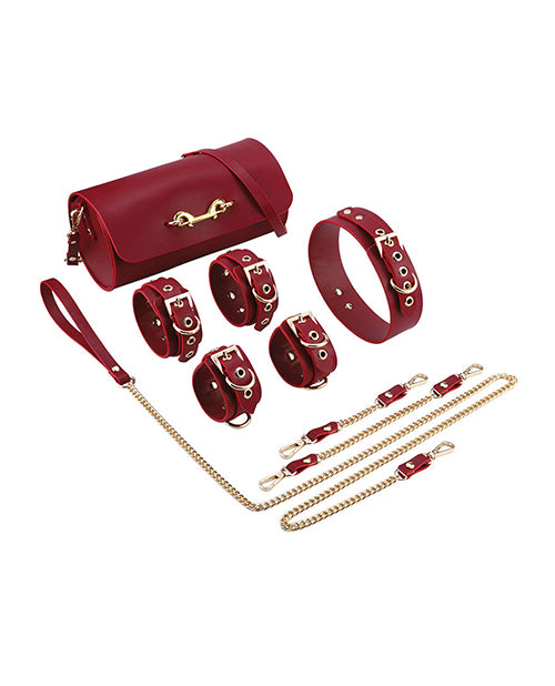 Honey Play Box Bondage Restraint Kit Leather Adjustable Cuffs Discreet Storage for Couples Play