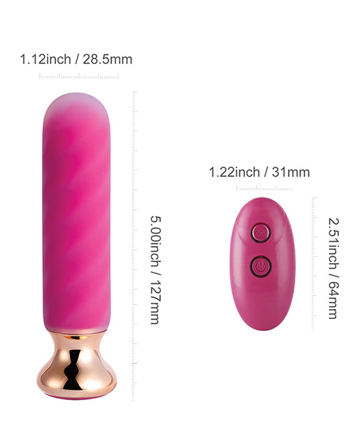 Rose Twister Remote Vibrating Anal Plug with 10 Dynamic Patterns and Spiral Design