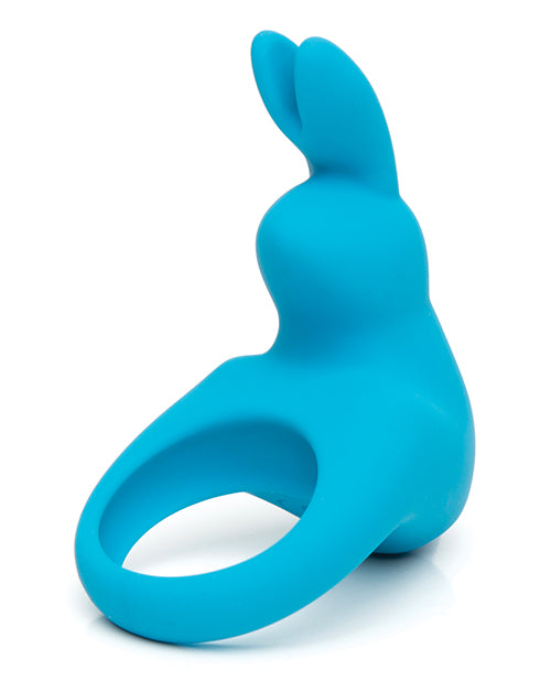 Blue Rechargeable Rabbit Cock Ring with 12 Vibrating Modes