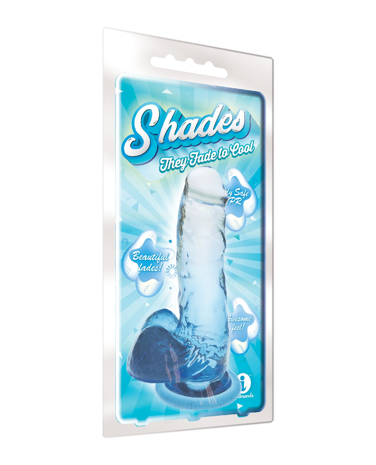 Shades Dongs & Dildos Gradient Blue Jelly Shimmer TPR Dong for Vibrant Adult Play