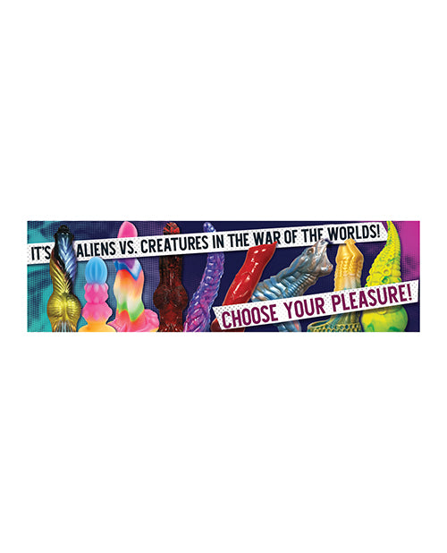 Alien Nation Banner with Alien and Creature Artwork Durable Vinyl for Sci-Fi Event Decor