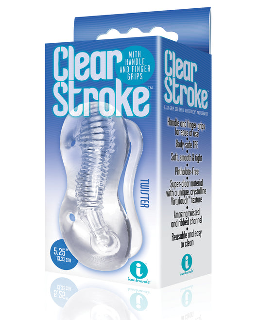 The 9's Masturbator Clear Textured Tunnel and Ergonomic Finger Grips for Intense Solo Pleasure