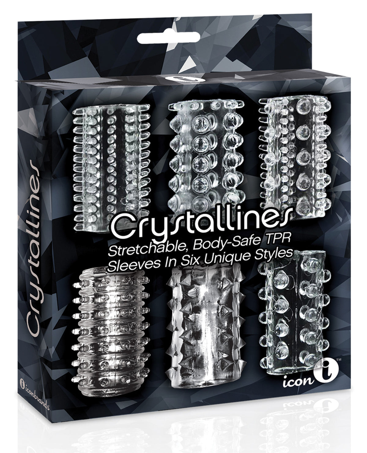 The 9's Crystalline TPR Cock Sleeve 6 Pack - Clear