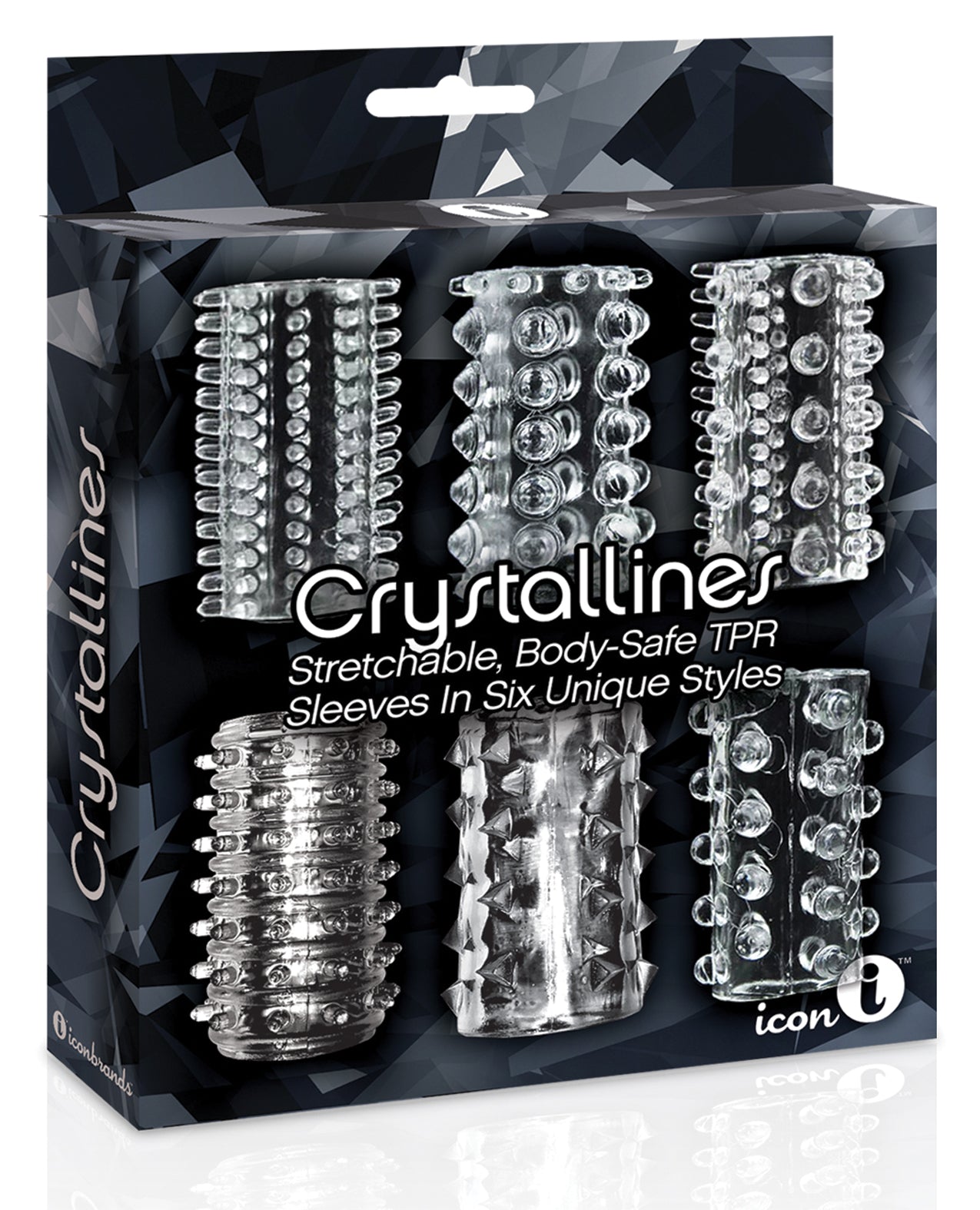 The 9s Penis Enhancement Crystalline TPR Cock Sleeves 6 Unique Textures for Custom Intimate Pleasure