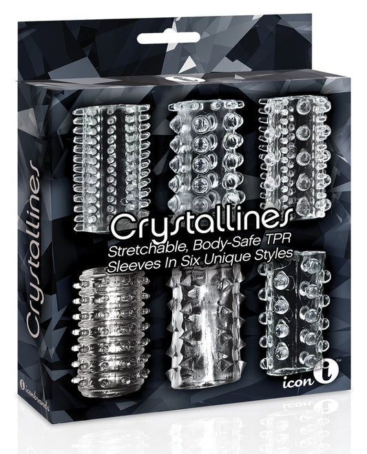 The 9s Penis Enhancement Crystalline TPR Cock Sleeves 6 Unique Textures for Custom Intimate Pleasure