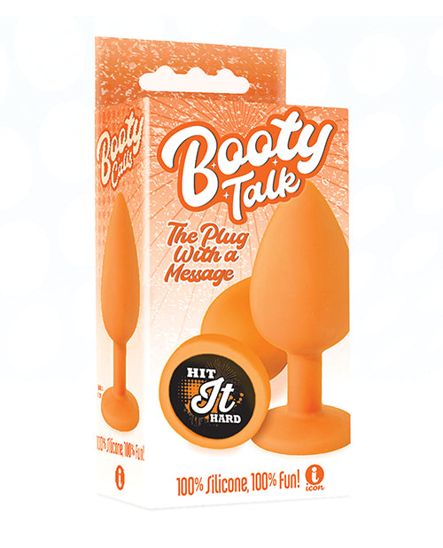 The 9s Anal Plug Premium Silicone Bold Orange with Playful Message for Comfortable Intimate Exploration
