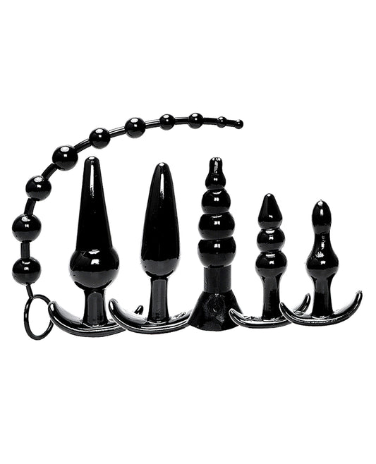 Try-Curious Anal Plug Explorer Kit with Six Sizes in Black