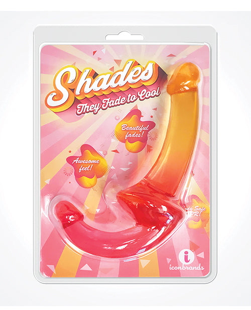 Shades Strap Ons Jelly TPR Gradient Pink Yellow 9.5 Inch Design for Hands-Free Couples Play