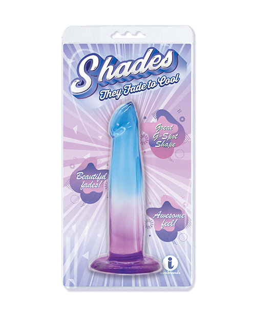 Shades Jelly Dong Blue Purple Curved Tip Seamless Gradient with Suction Cup Base for Targeted Stimulation