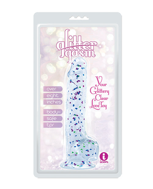 Glittergasm 7" Dildo - Blue/Green/Purple Swirl