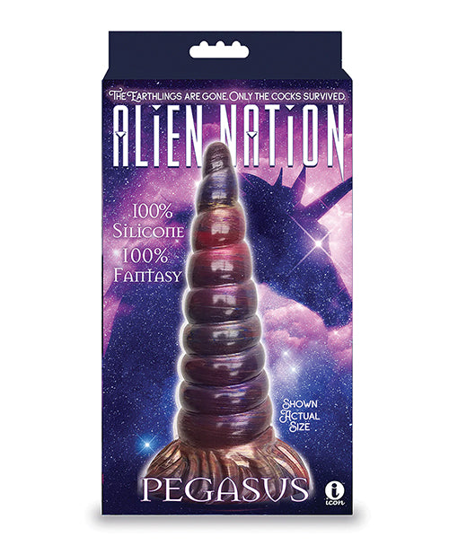 Alien Nation Silicone Fantasy Dildo Swirling Crimson Copper Design for Visual Stimulation and Safe Pleasure