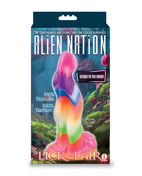 Alien Nation Dildo Glow-in-the-Dark Multicolored Rainbow Design for Fantasy-Inspired Pleasure