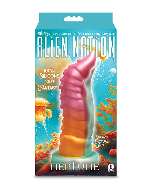 Alien Nation Dildo Iridescent Silicone Curved Design with G-Spot Ridges for Enhanced Stimulation