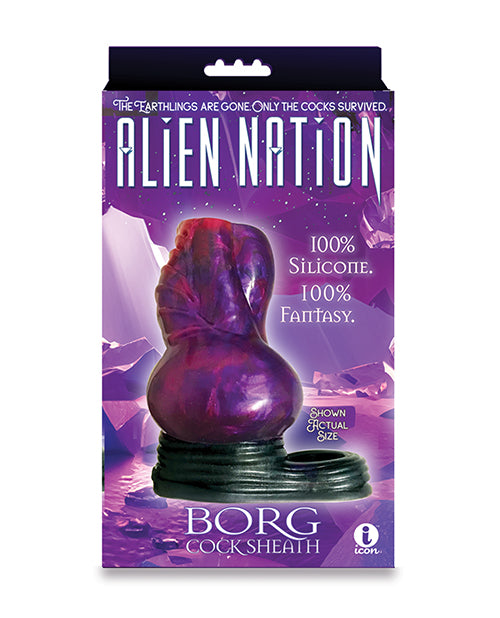 Alien Nation Penis Enhancement Metallic Purple Red Design Thickened Skin for Support and Intimate Confidence