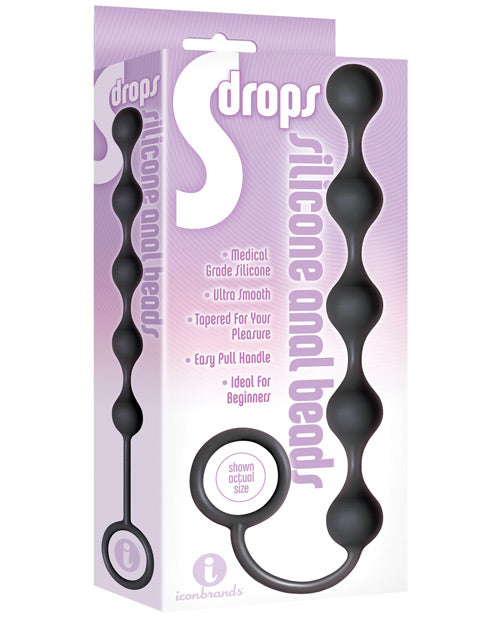 The 9s Silicone Anal Beads Extra Long Tapered Design Pull Handle for Comfortable Beginner Stimulation