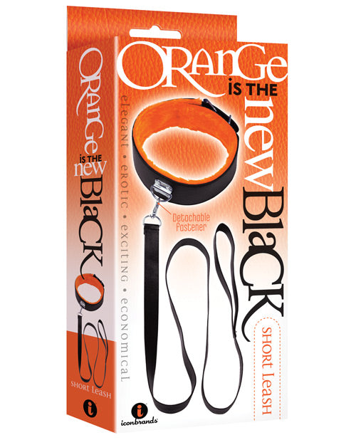 The 9s Bondage Collar Soft Orange Fur Lined with Sturdy Metal Clips for Comfortable Restraint