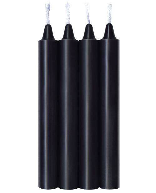 Jet Black Wax Play Candles Set of 4 for Sensual Warm Drip Play