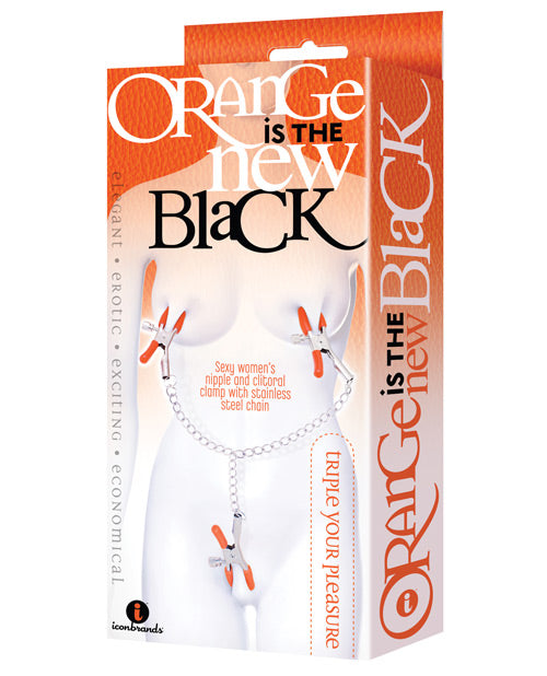 The 9's Bondage Clamp Set with Stainless Steel Triple Chain for Enhanced Sensory Stimulation