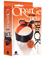 The 9s Bondage Blindfolds Reversible Satin Sash Double-Colored Orange Black for Sensory Play and Secure Fit