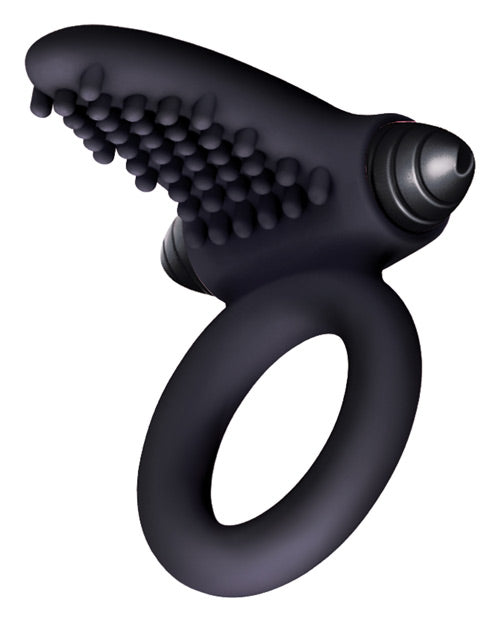 Silicone Vibrating Bullet Ring with Tongue-Shaped Nubs