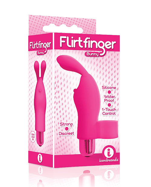 The 9s Pink Vibrator Soft Silicone Bunny Ears Waterproof Finger Vibrator for Targeted Stimulation