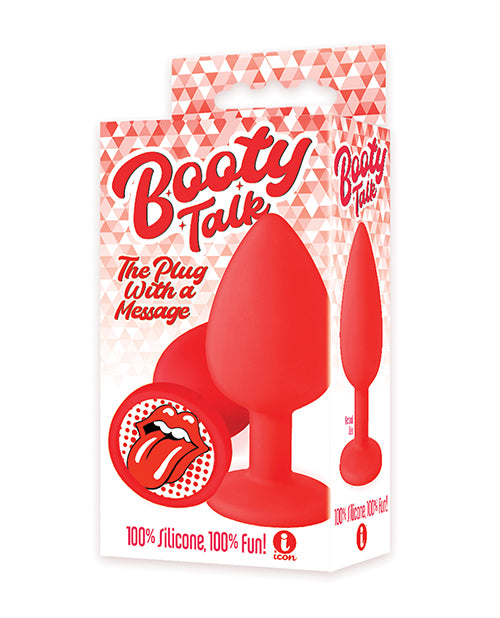 The 9s Anal Plug Red Silicone Petite Size with Fun Message Detail for Comfortable Intimate Play