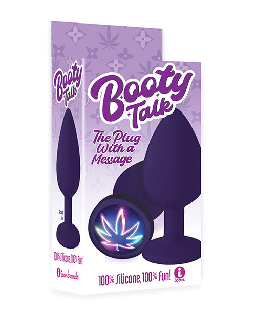 The 9s Anal Plug Neon Leaf Design Smooth Silicone for Comfortable Anal Play