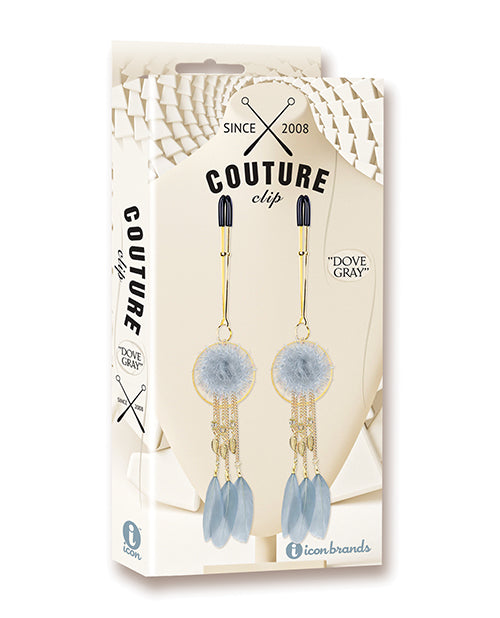 Couture Clips Bondage Restraints Dove Gray Adjustable Nipple Clamps Lightweight Design for Glamorous Intimate Play