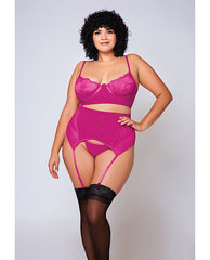 iCollection Lingerie Plus Size Lingerie Soft Lace Underwire Satin Garterbelt for Confident Allure