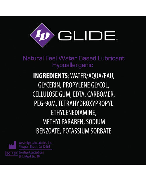 ID Glide Water Based Lubricant - 2.2 oz Flip Cap Bottle for Couples & Solo Use