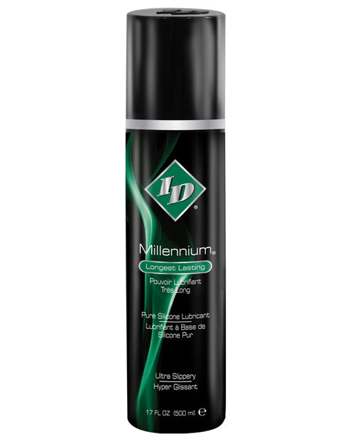 ID Millennium Silicone Lubricant Personal Lube Pump Bottle Water-Resistant Non-Sticky Formula for Intimate Comfort