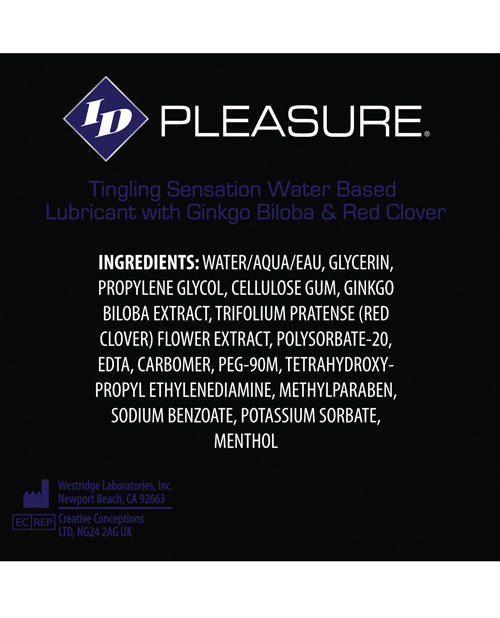 ID Pleasure Water-based Tingling Lubricant with Botanical Extracts - 2.2 oz