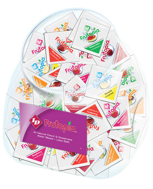 ID Frutopia Lubricant Assorted Flavored Foil Packs Water-Based Vegan-Friendly for Intimate Use