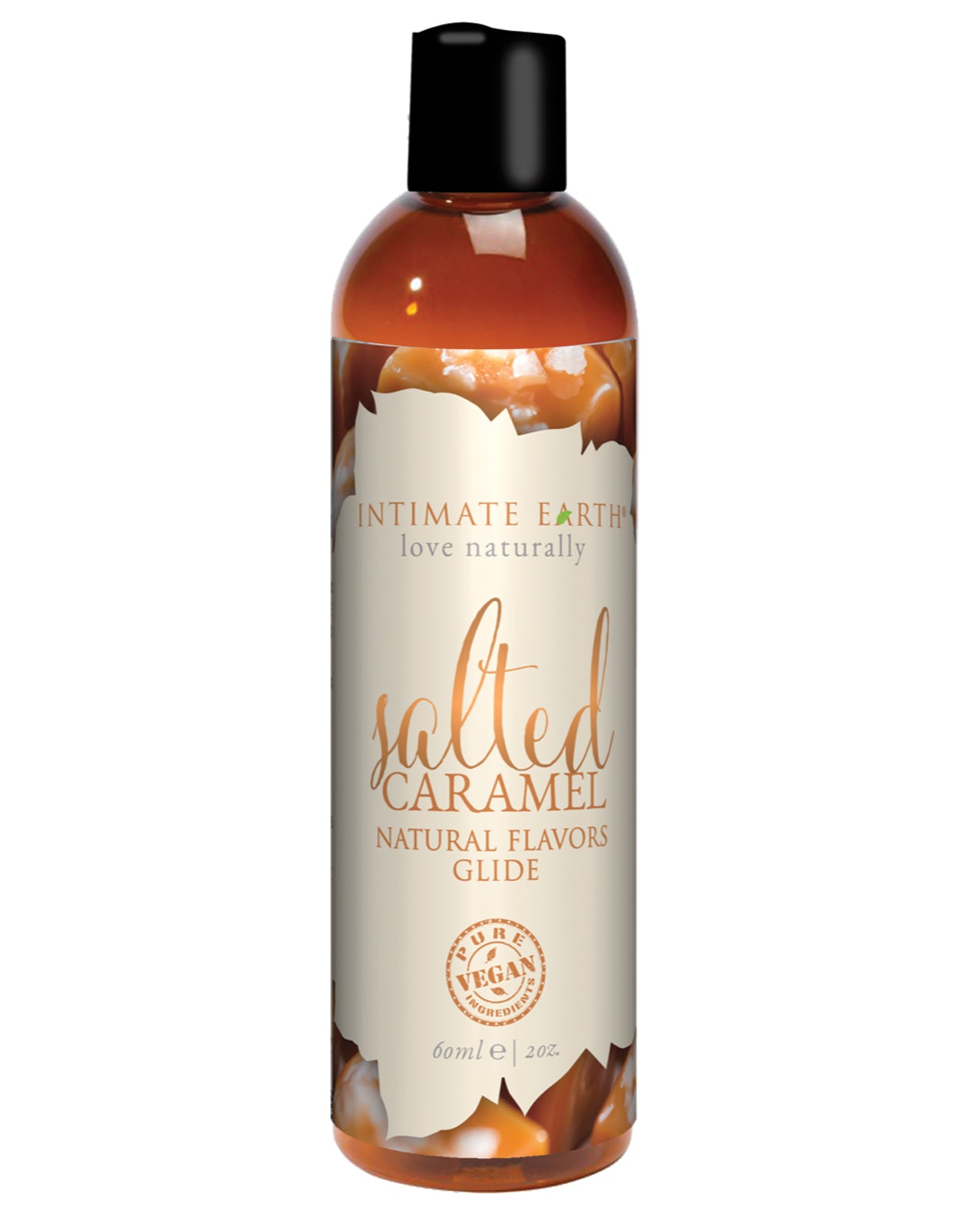 Intimate Earth Massage Product Salted Caramel Flavor with Organic Stevia for Sensual Relaxation