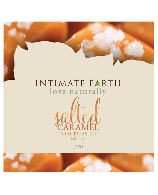 Intimate Earth Massage Glide with Salted Caramel Flavor and Organic Stevia for Sensual Relaxation