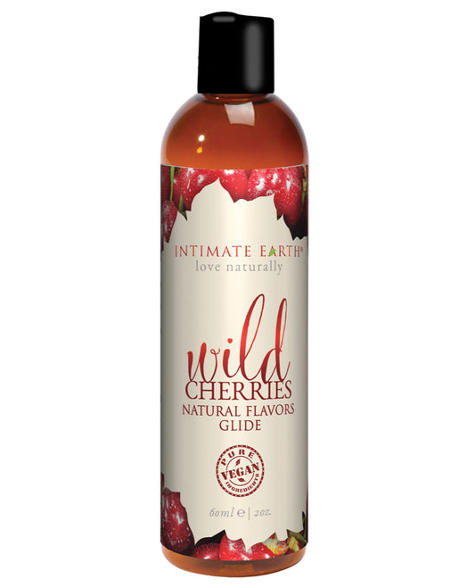 Intimate Earth Massage Gel Wild Cherries Flavored Organic Stevia for Sensual Massage and Intimate Glide
