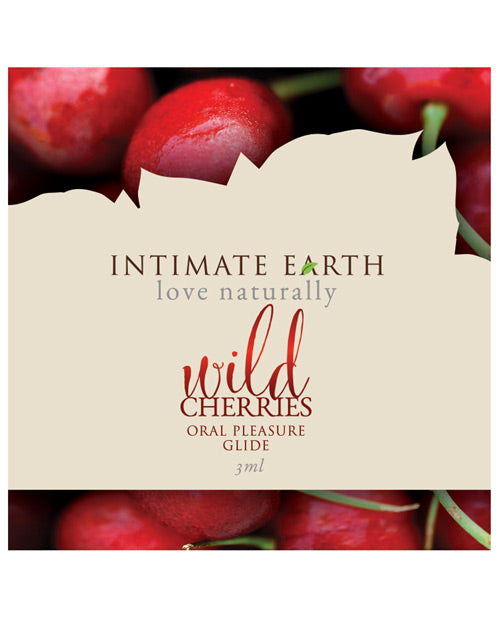 Intimate Earth Lubricant Foil Water-Based Sweet Cherry Flavor with Organic Stevia for Pleasurable Intimacy