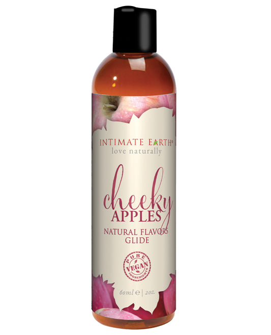 Intimate Earth Massage Product Cheeky Apples water-based personal glide with apple scent for intimate comfort