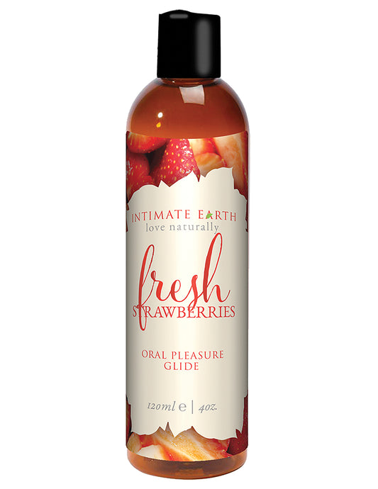 Intimate Earth Massage Glide Fresh Strawberries Organic Stevia for Sensual Massages