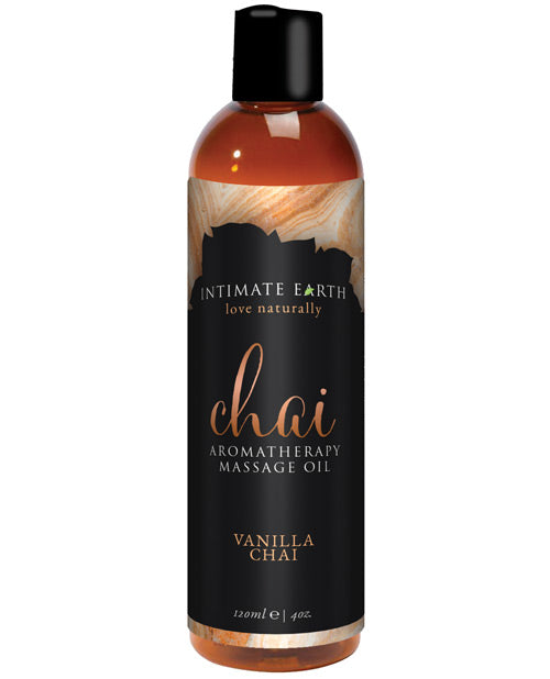 Intimate Earth Massage Oil Vanilla & Chai Organic Extracts Soothing Aromatherapy for Relaxation
