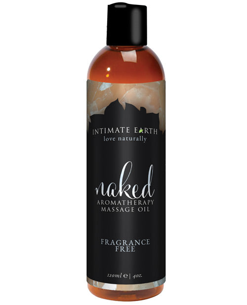 Intimate Earth Massage Oil fragrance-free formula non-greasy natural blend for sensitive skin and sensual relaxation