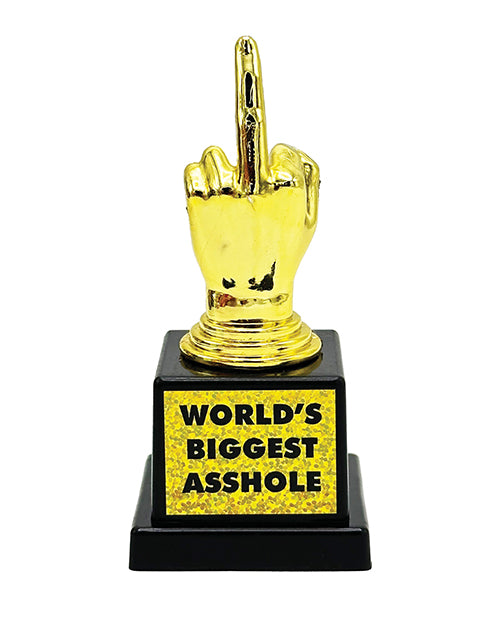 Island Dogs Novelty Trophy Middle Finger Design Durable Construction for Humorous Gag Gift or Party Award