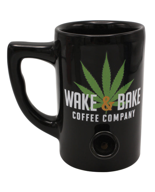 Island Dogs novelty coffee mug black ceramic stoneware 10 oz with built-in accessory for morning routines