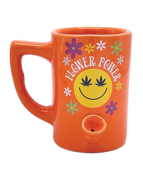Island Dogs novelty coffee mug with floral power design and ceramic finish for unique and fun beverage enjoyment